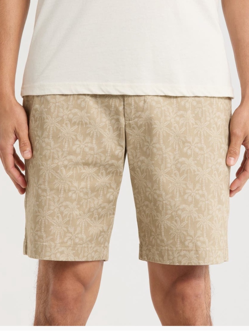 Tommy Bahama Tan Palm-Print Flat Front Shorts